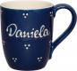 Preview: Cappuccino mit Schrift (1 Zeile) blau 3 Punkt