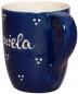 Preview: Cappuccino mit Schrift (1 Zeile) blau 3 Punkt