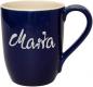 Preview: Cappuccino mit Schrift (1 Zeile) glänzend blau