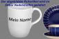 Preview: Cappuccino mit Schrift (1 Zeile) Nadelstreifen blau