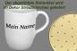 Preview: Cappuccino mit Schrift (2 Zeilen) Streublume