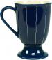 Preview: Fußtasse mit Schrift (1 Zeile) Nadelstreifen blau