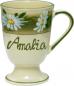 Preview: Fußtasse mit Schrift (1 Zeile) Dekor Margueritenblume