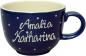 Preview: Jumbotasse mit Schrift (2 Zeilen) blau 1 Punkt
