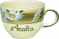 Preview: Jumbotasse mit Schrift (1 Zeile) Dekor Margueritenblume