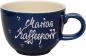 Preview: Jumbotasse mit Schrift (2 Zeilen) blau 3 Punkt