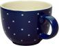 Preview: Jumbotasse mit Schrift (2 Zeilen) blau 1 Punkt