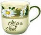 Preview: Kaffeebecher mit Schrift (2 Zeilen) Dekor Margueritenblume