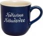 Preview: Kaffeebecher mit Schrift (2 Zeilen) glänzend blau