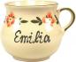 Preview: Mollytasse mit Schrift (1 Zeile) Wilde Rose