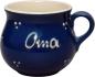 Preview: Mollytasse mit Schrift (1 Zeile) blau 3 Punkt