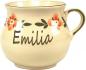 Preview: Mollytasse mit Schrift (1 Zeile) Wilde Rose