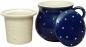 Preview: Mollytasse mit Sieb und Deckel blau 1 Punkt