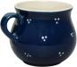 Preview: Mollytasse mit Schrift (2 Zeilen) blau 3 Punkt
