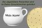 Preview: Mollytasse mit Schrift (1 Zeile) Streublume