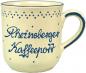 Preview: Kaffeebecher mit Schrift (2 Zeilen) matt hell 1 Punkt