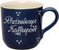 Preview: Kaffeebecher mit Schrift (2 Zeilen) blau 3 Punkt