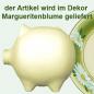 Preview: Sparschwein groß mit Schrift (3 Zeilen) Dekor Margueritenblume