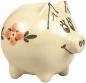 Preview: Sparschwein klein mit Schrift (1 Zeile) Wilde Rose
