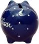 Preview: Sparschwein klein mit Schrift (1 Zeile) blau 1 P