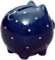 Preview: Sparschwein klein mit Schrift (1 Zeile) blau 1 P