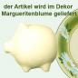 Preview: Sparschwein mittel mit Schrift (1 Zeile) Dekor Margueritenblume