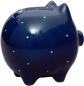 Preview: Sparschwein mittel mit Schrift (1 Zeile) blau 1 Punkt