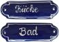 Preview: Door Sign mit Schrift (1 Zeile) Blue 1 point