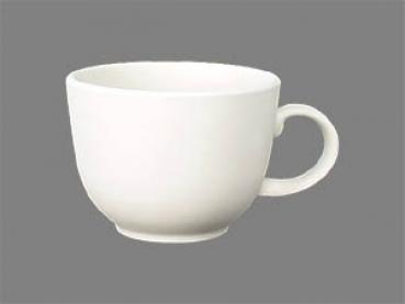 Jumbotasse mit Schrift (2 Zeilen) blau Nadelstreifen