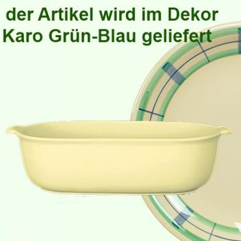 Auflaufform 30 karo grün-blau
