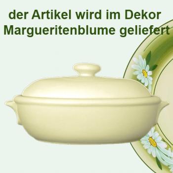Brottopf groß mit Schrift (1 Zeile) Dekor Margueritenblume