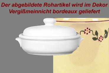 Brottopf klein mit Schrift (1 Zeile) Vergissmeinnicht bordeaux