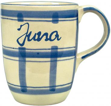 Cappuccino mit Schrift (1 Zeile) karo