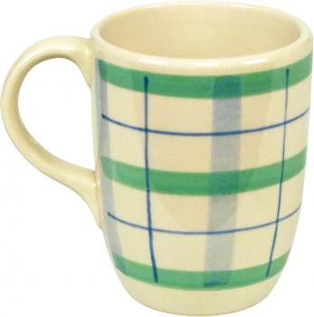 Cappuccinotasse karo grün-blau