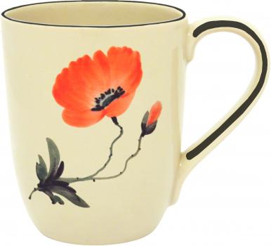 Cappuccino mit Schrift (2 Zeilen) Mohn