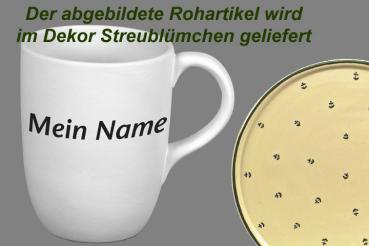 Cappuccino mit Schrift (1 Zeile) Streublume