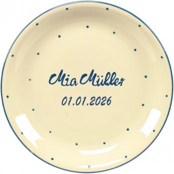 Dessert Plate 19 mit Schrift (2 Zeilen)