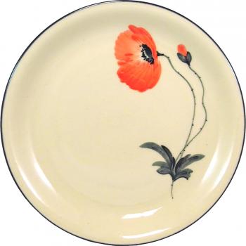 Dessertteller 19 mit Schrift (2 Zeilen) Mohn