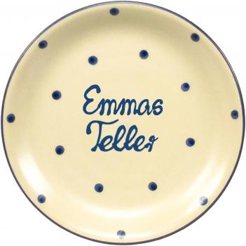Dessertteller 19 mit Schrift (2 Zeilen) Elli blau