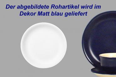 Dessertteller 19 mit Schrift (2 Zeilen) matt blau