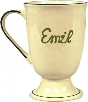 Fußtasse mit Schrift