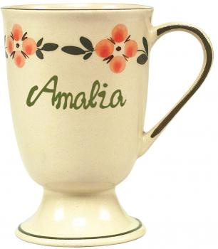 Fußtasse mit Schrift (1 Zeile) Wilde Rose