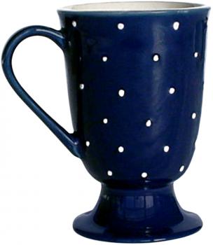 Fußtasse mit Schrift (1 Zeile) blau 1 Punkt