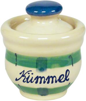 Gewürzdose mit Schrift karo grün-blau