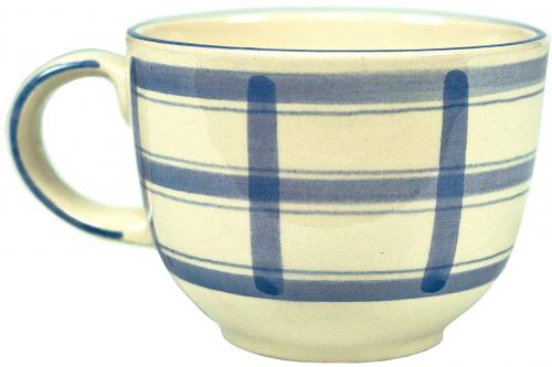 Jumbotasse mit Schrift (1 Zeile) karo