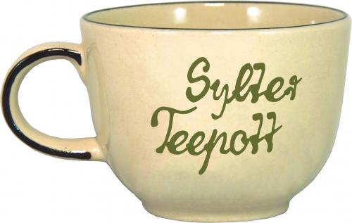 Jumbotasse mit Schrift (2 Zeilen) Mohn