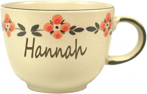 Jumbotasse mit Schrift (1 Zeile) Wilde Rose