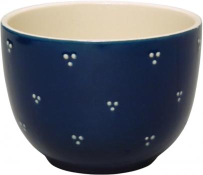 Jumbotasse mit Schrift (2 Zeilen) blau 3 Punkt