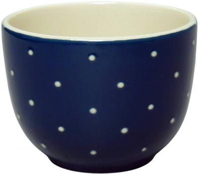 Jumbotasse mit Schrift (2 Zeilen) blau 1 Punkt