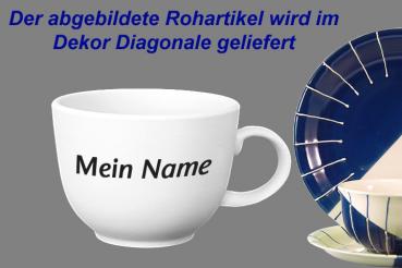 Jumbotasse mit Schrift (1 Zeile) Diagonale